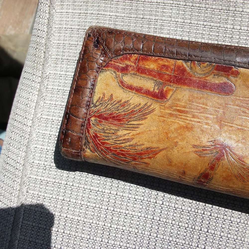 Brahmin Copa Cabana Tan and Brown Embossed Leather Wallet - Picture 4 of 4